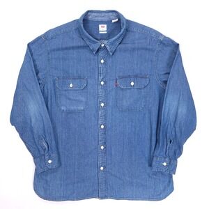 Levi's Relaxed Fit Denim Shirt Blue Mens‎ XL Button Up Cotton Workwear